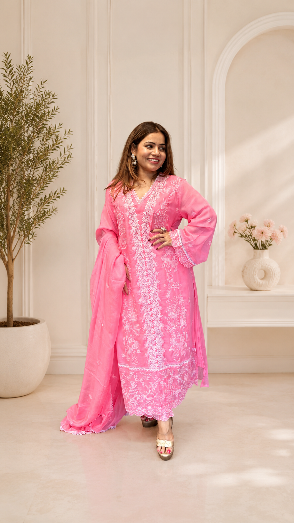 Chikankari Embroidered Suit Set