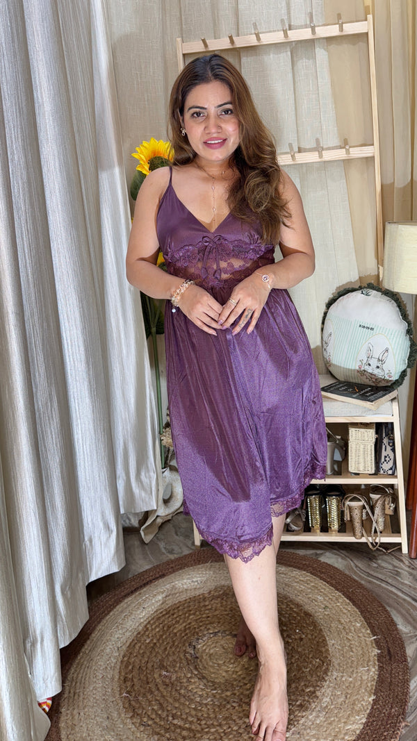 2-Piece Nighty Set – Lace & Satin Sleepwear