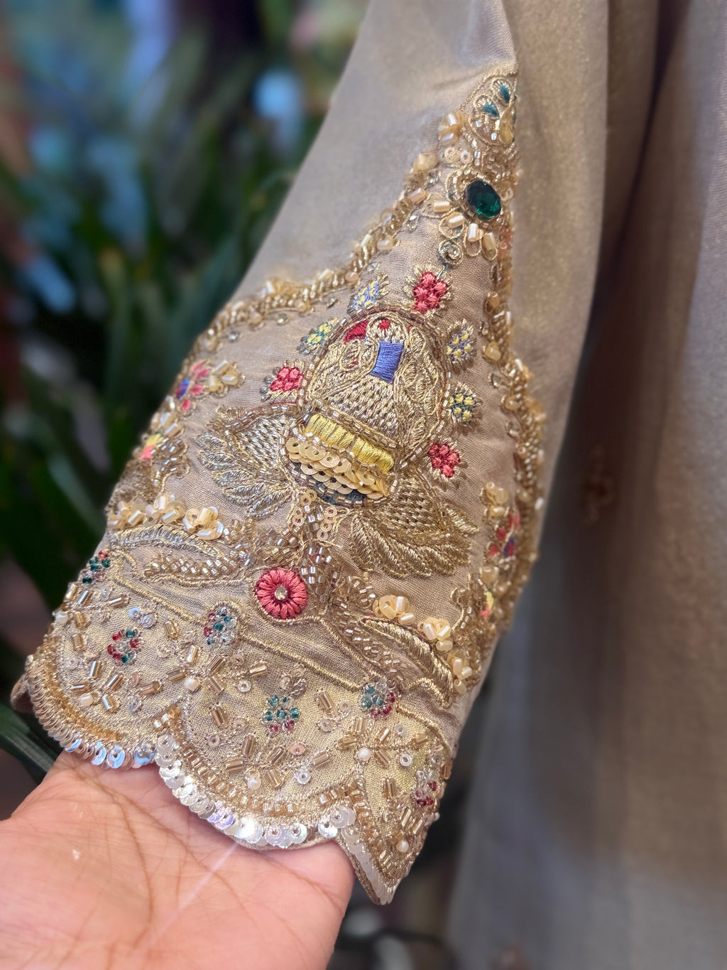 Embroidered Sharara Suit Contrast Dupatta