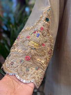 Embroidered Sharara Suit Contrast Dupatta