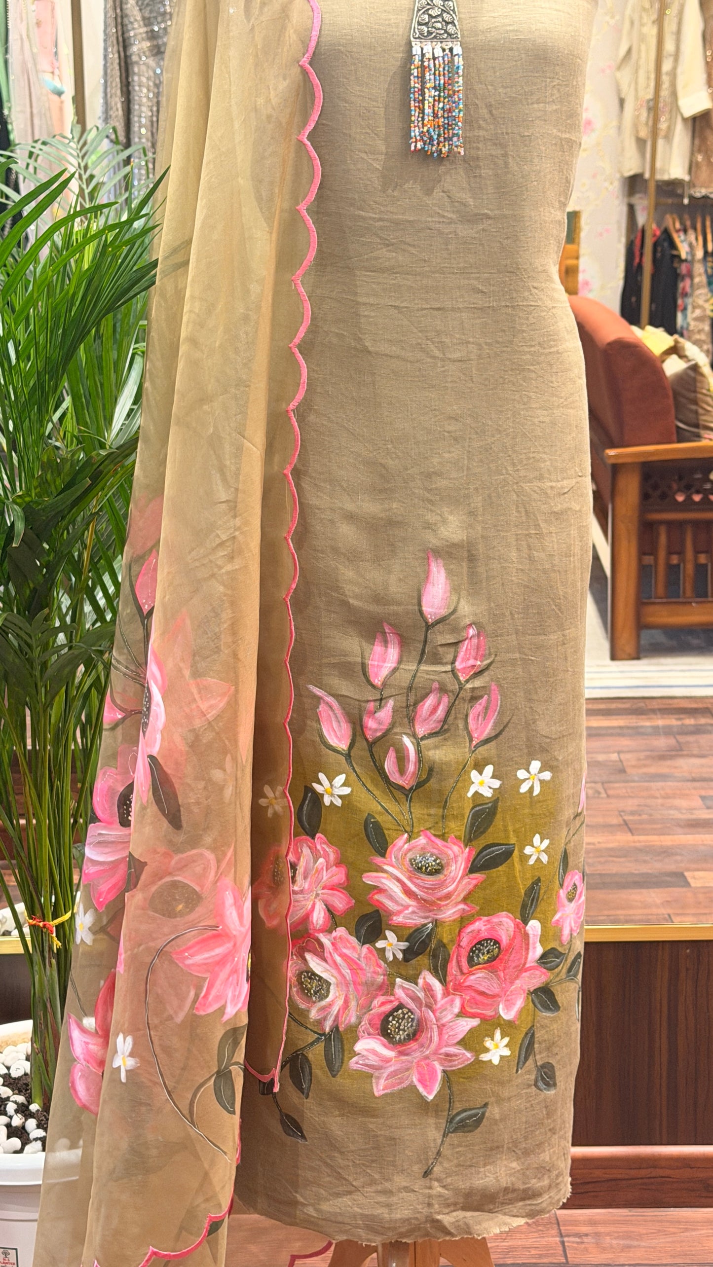 Hand-Painted Unstitched Suit Set