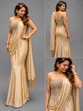 Draped Saree with Embellished Corset