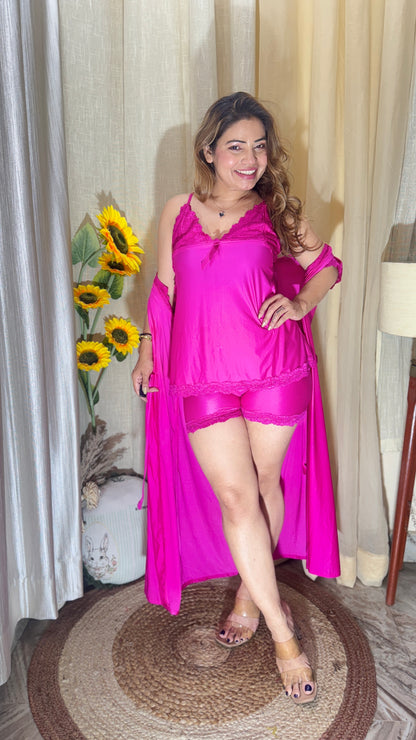 Fuchsia Fantasy – 3-Piece Luxe Lounge Set