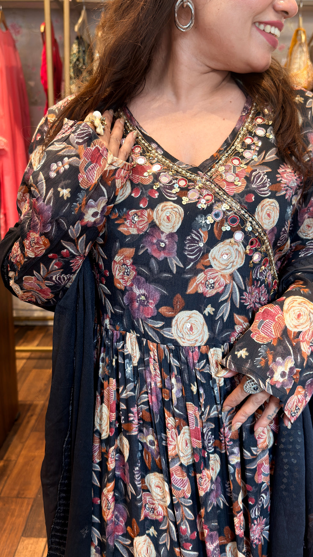 Floral Anarkali Suit Set