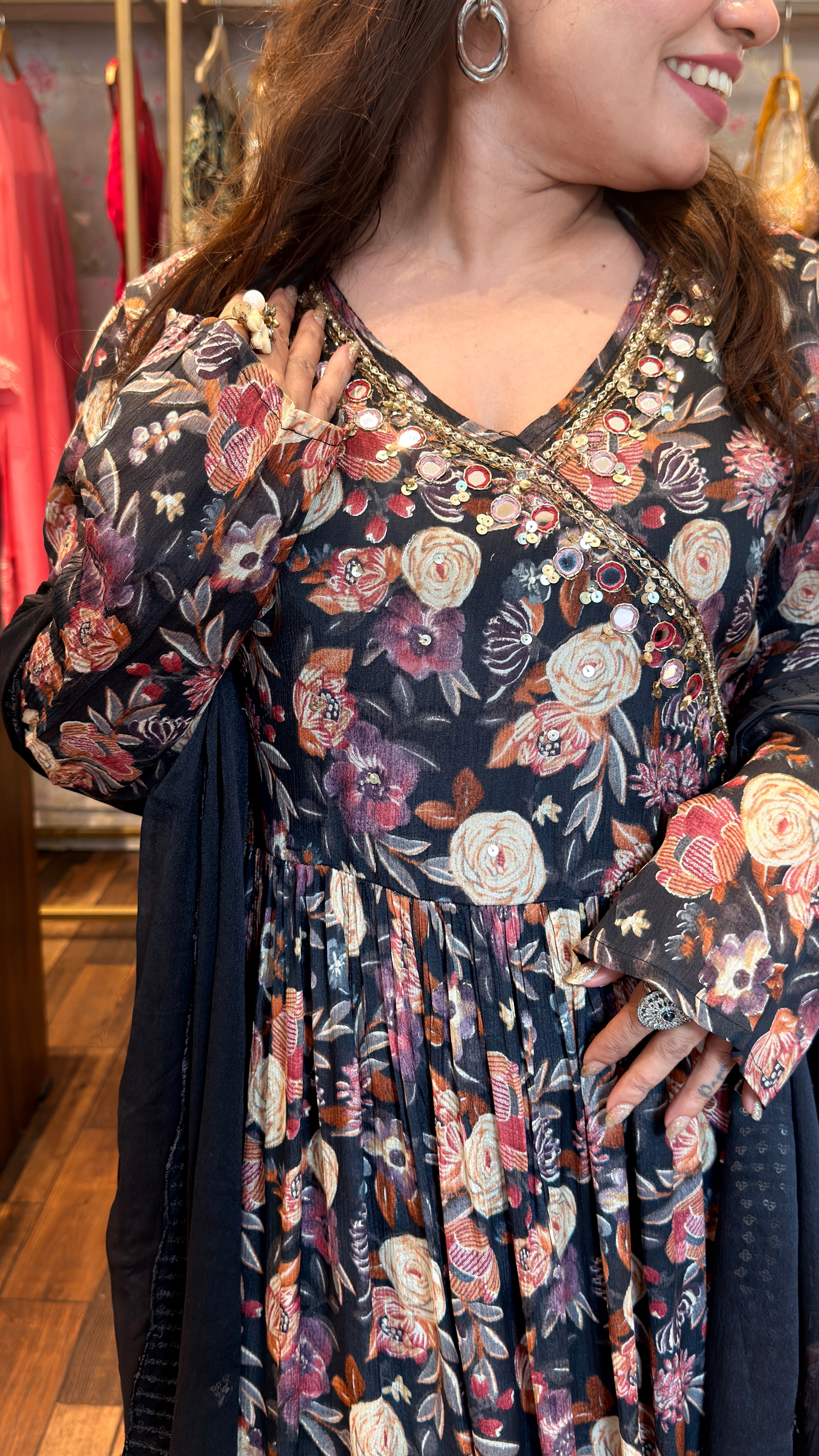 Floral Anarkali Suit Set