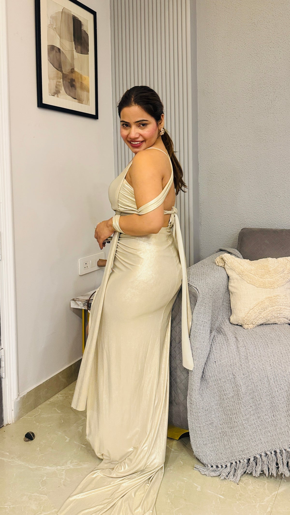 Wrap-Style Cutout Dress