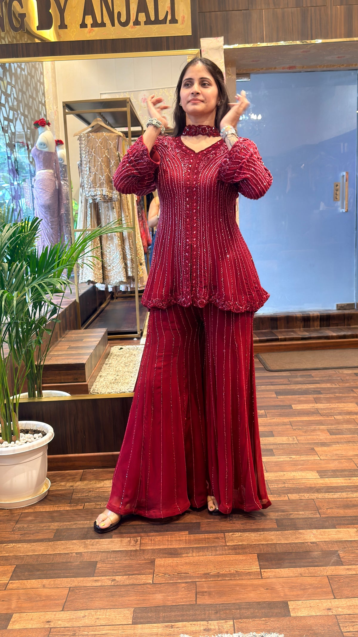 Embellished Sharara Suit Set