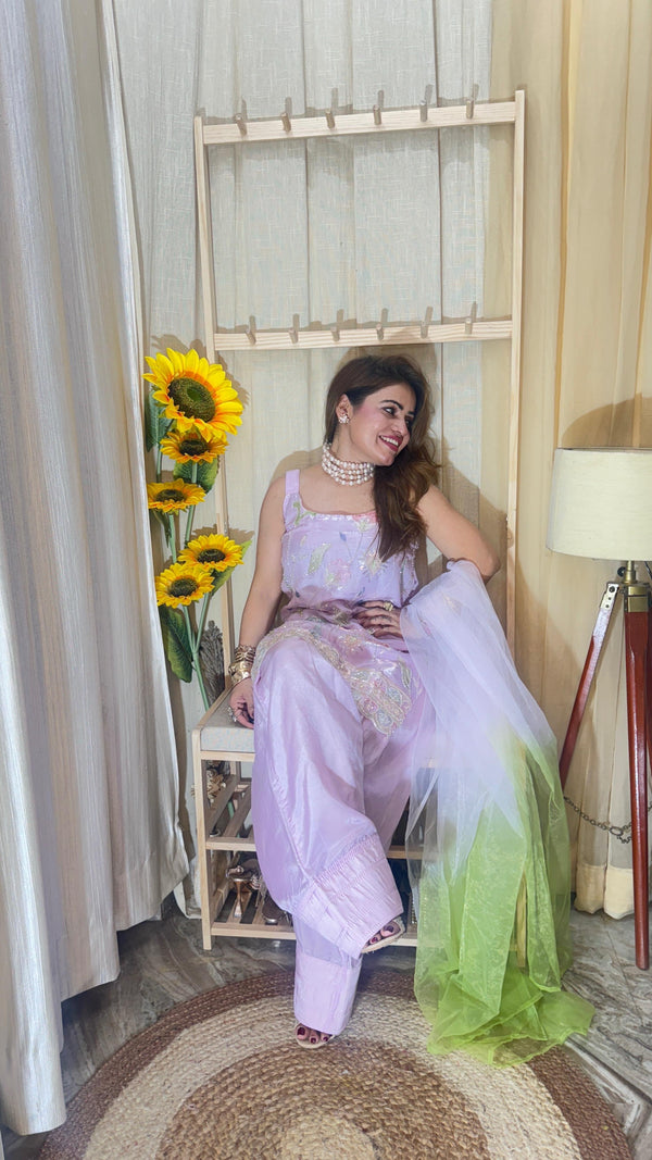 Elegant Embroidered Farsi Suit with Dupatta
