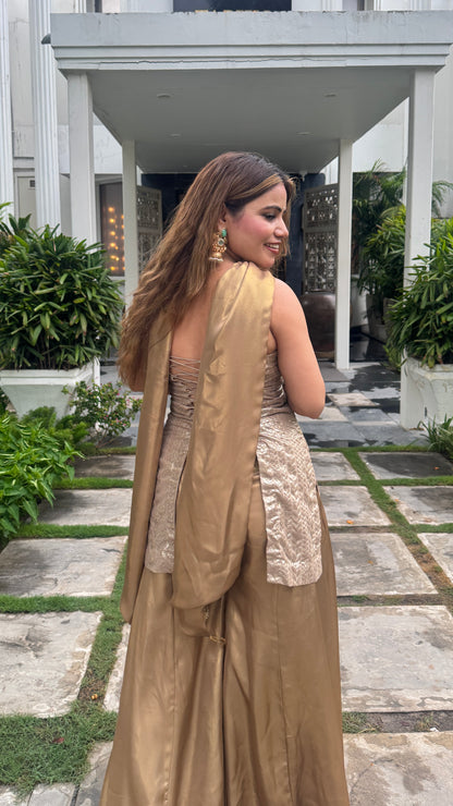 Golden Glam Indo-Western Palazzo Set