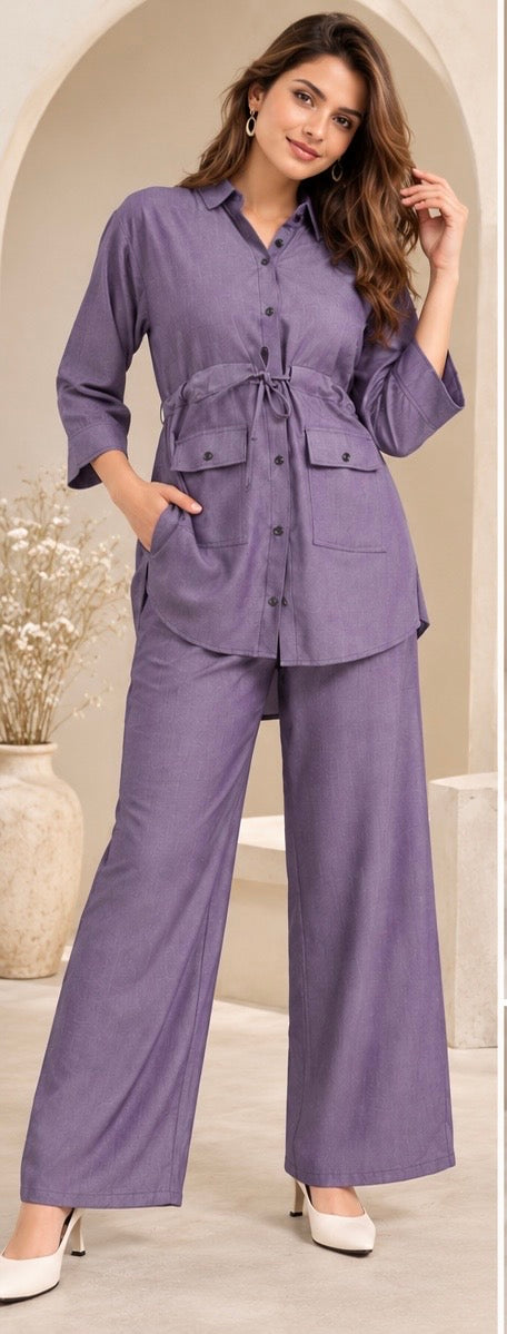 Luxury Cotton Co-Ord Set – Lavender