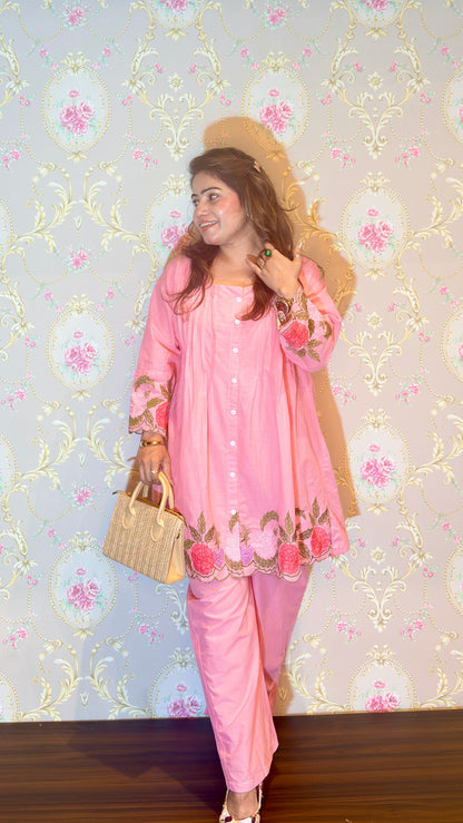 "GULABI" - EMBROIDERED COTTON CO-ORD SET