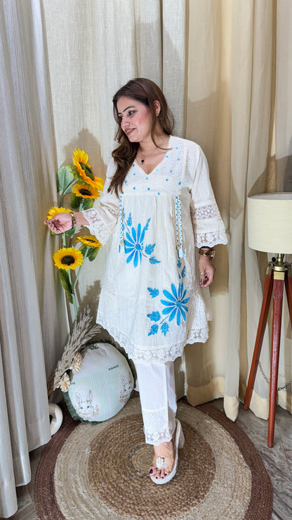 “Blue Blossom Kurta Set”