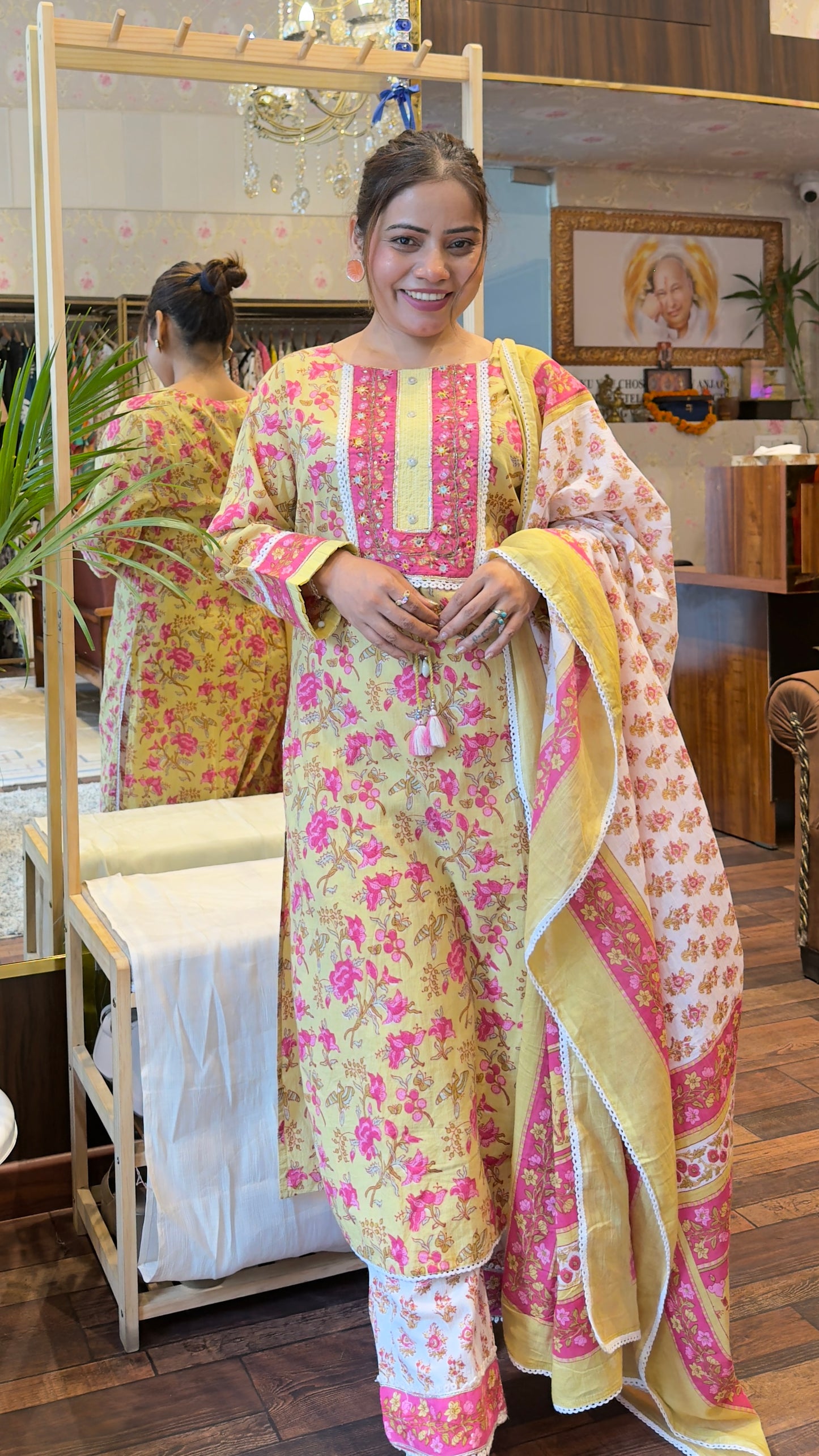 "Aura of Summer" Pure Cotton Floral 3-Piece Suit Set