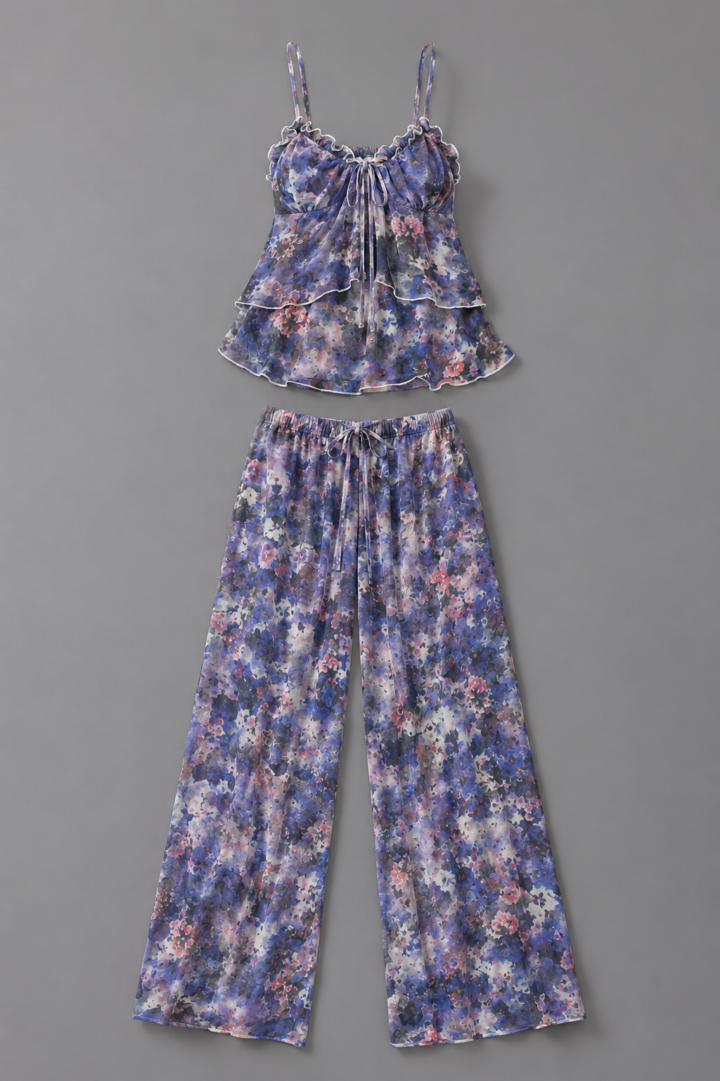 Blue Blossom Power Net Nightwear Set