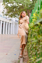 Satin wrap around skirt With shirt