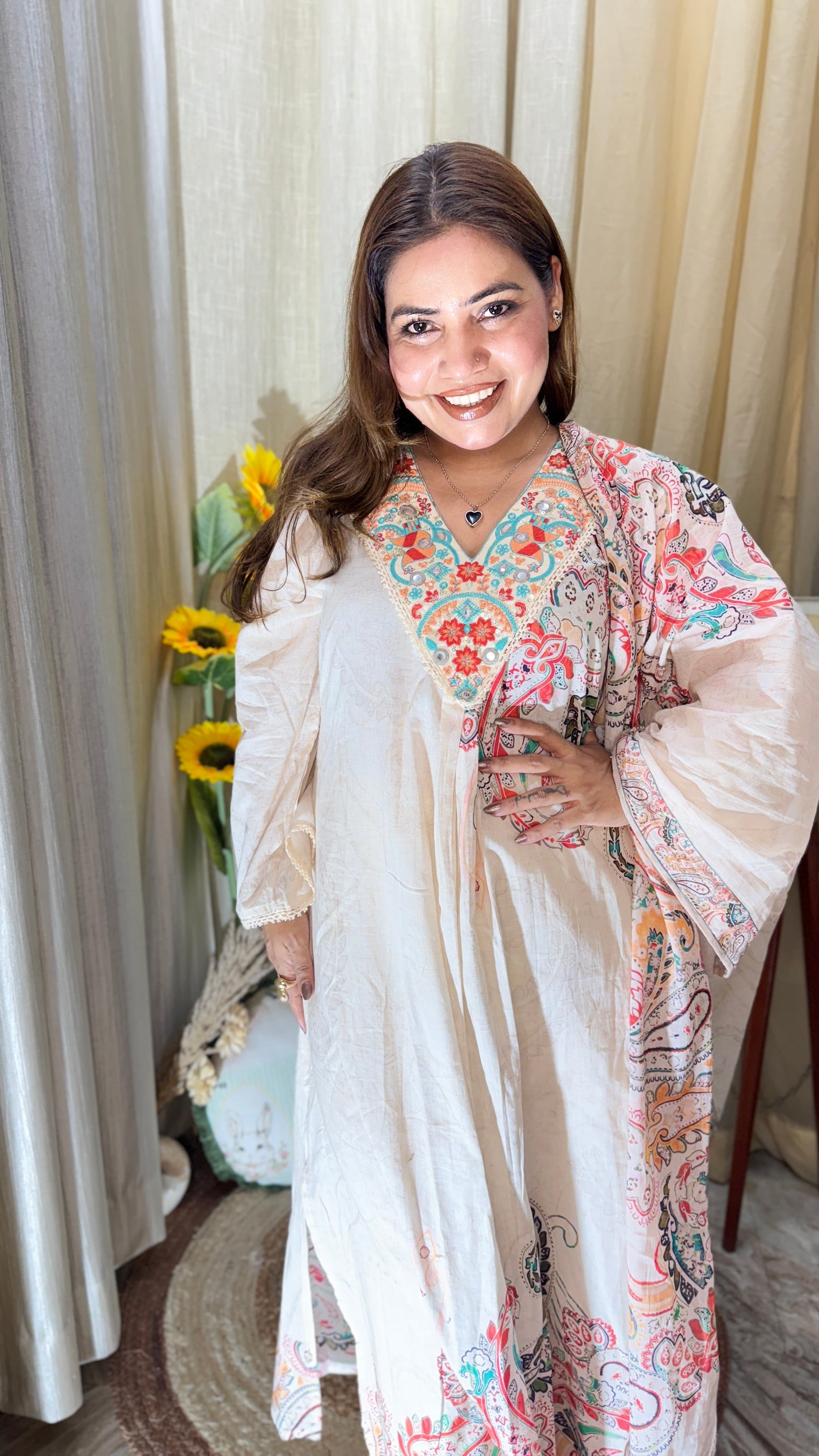 3pc pure Muslin cotton suit set