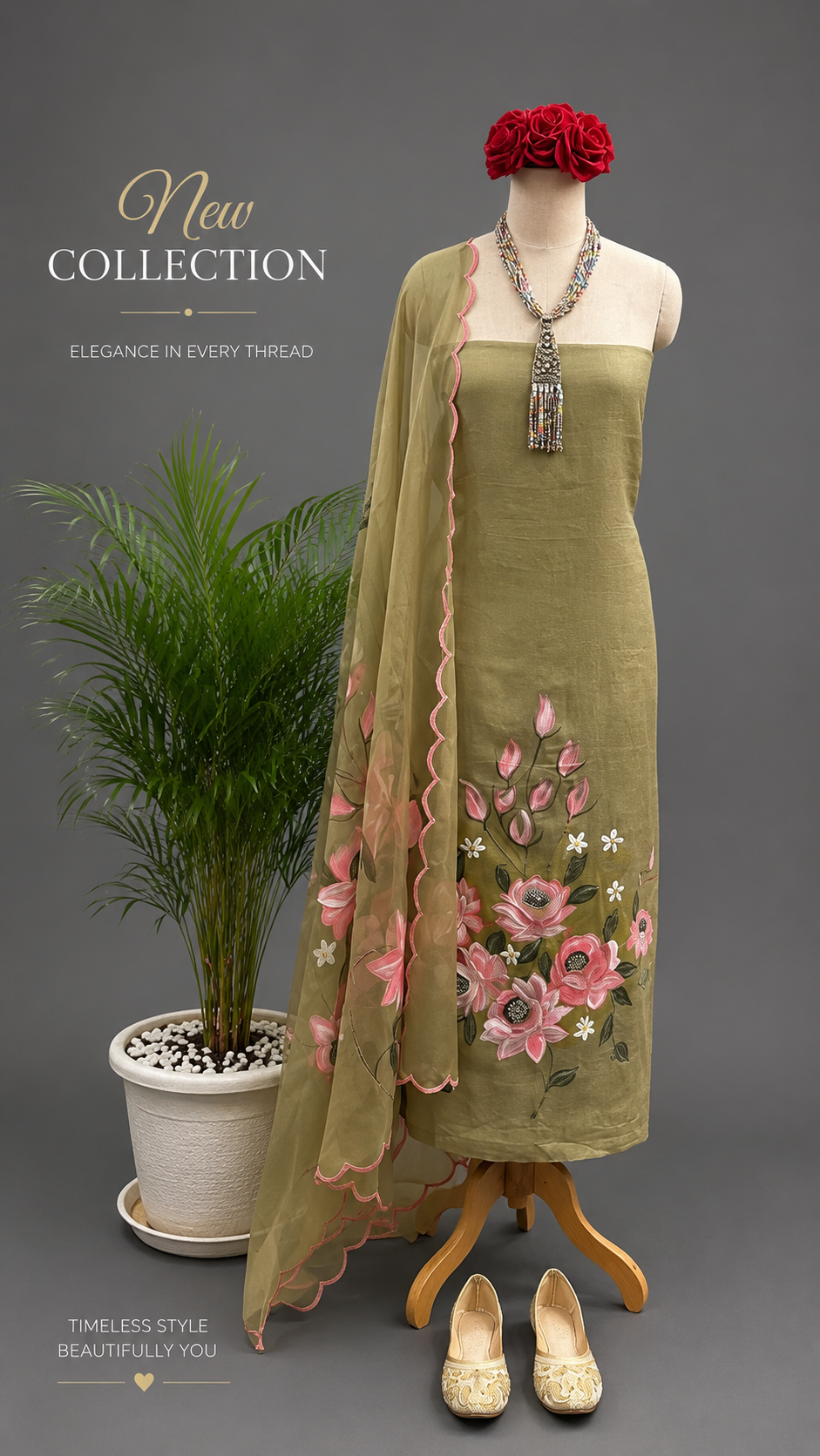 Hand-Painted Unstitched Suit Set