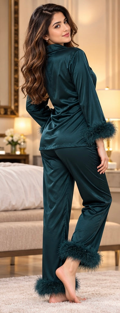 Luxury Wine Satin Pyjama Set