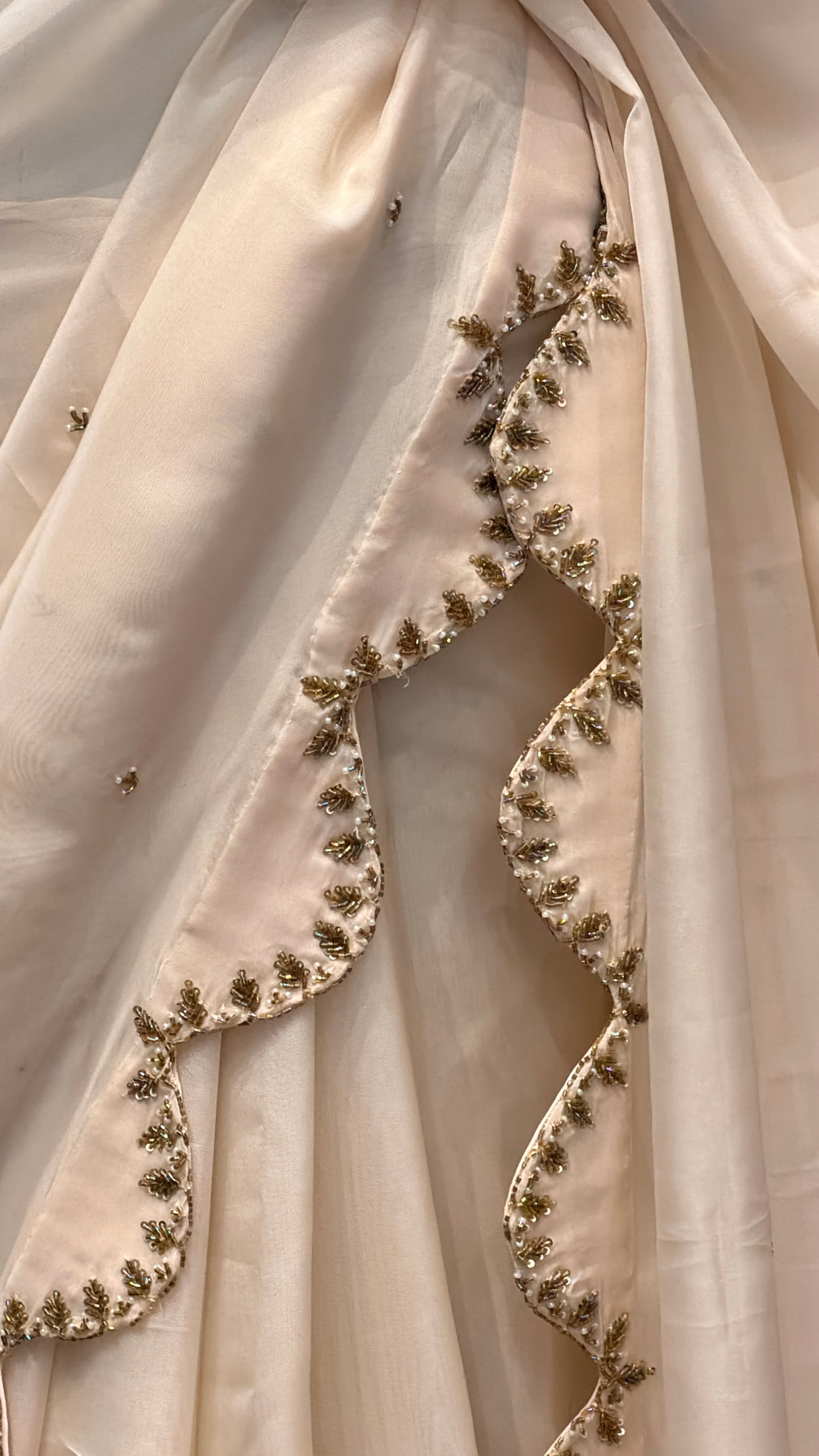 Ivory Elegance Embellished Saree Set