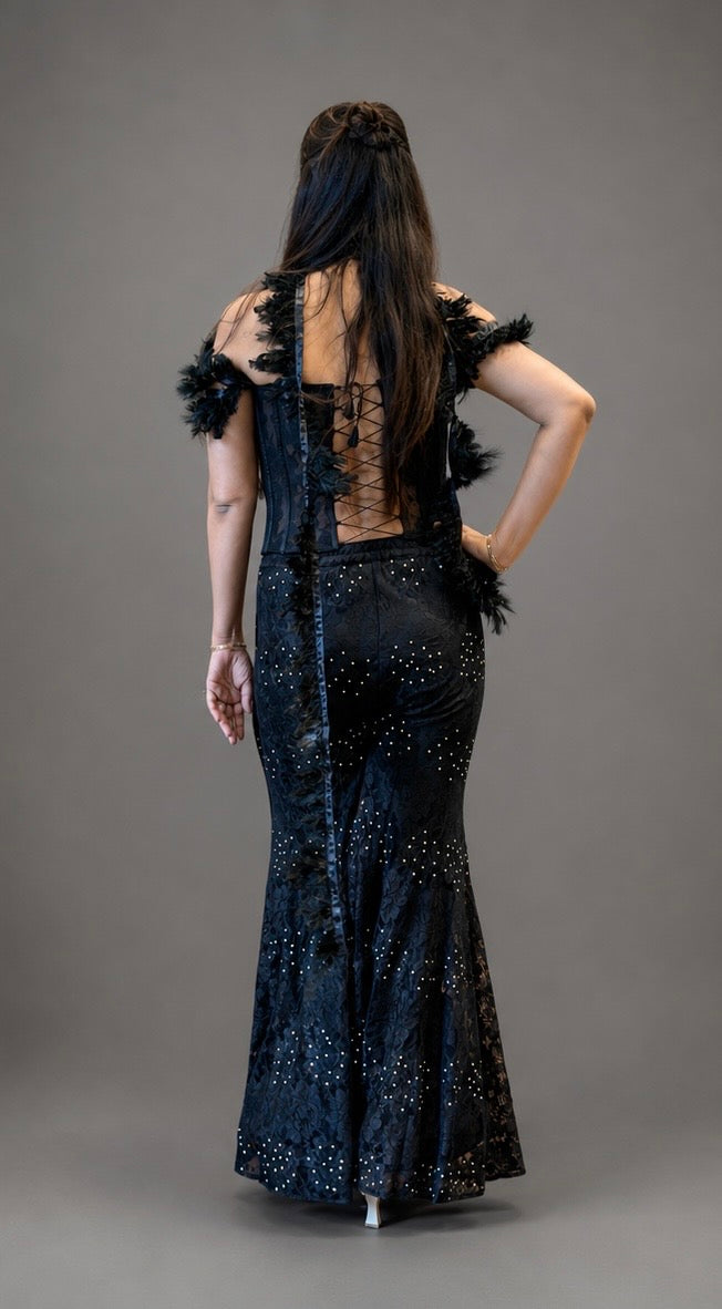Lace Corset & Plazo Set