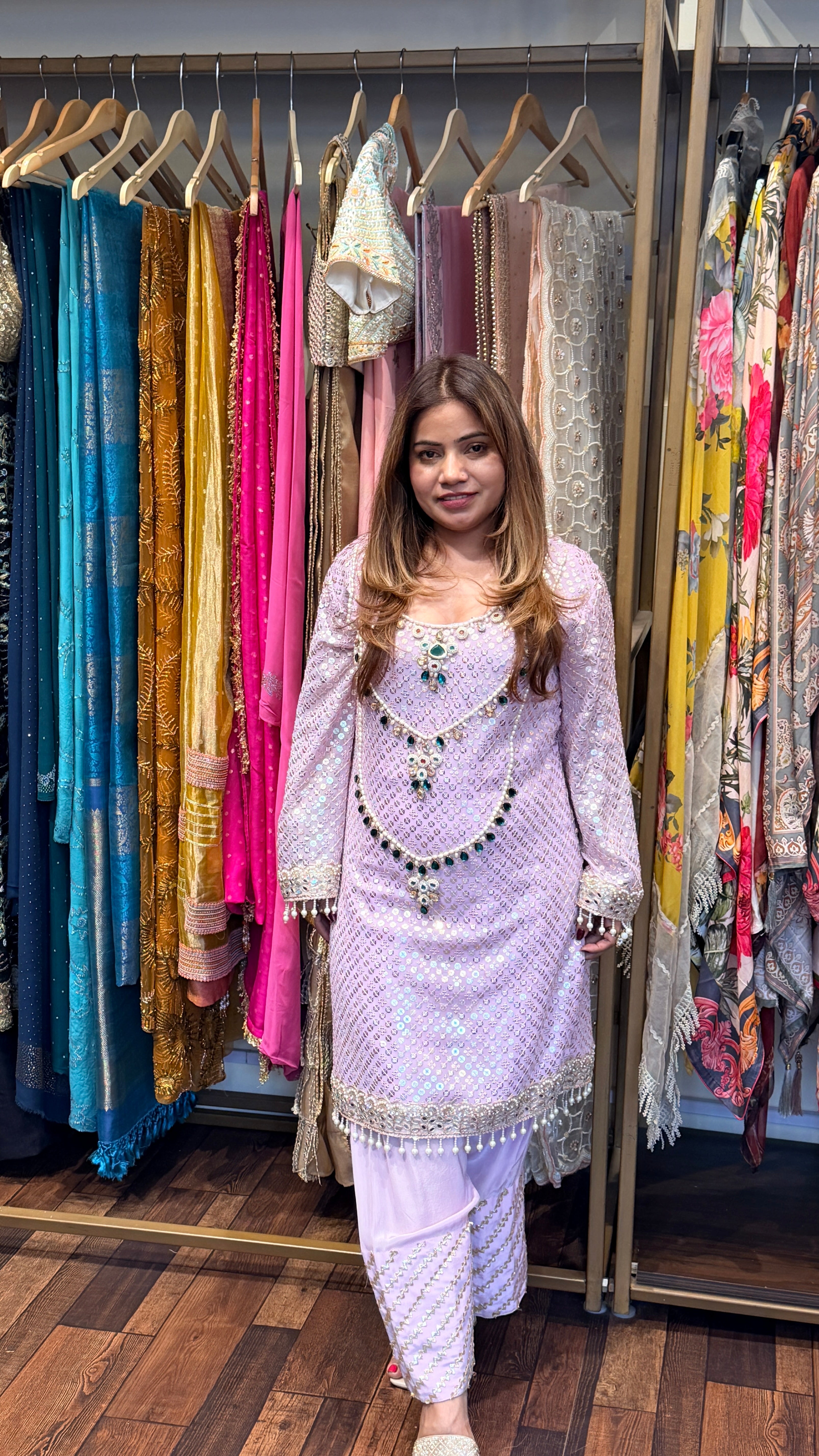 Embellished Farsi Salwar Suit Set