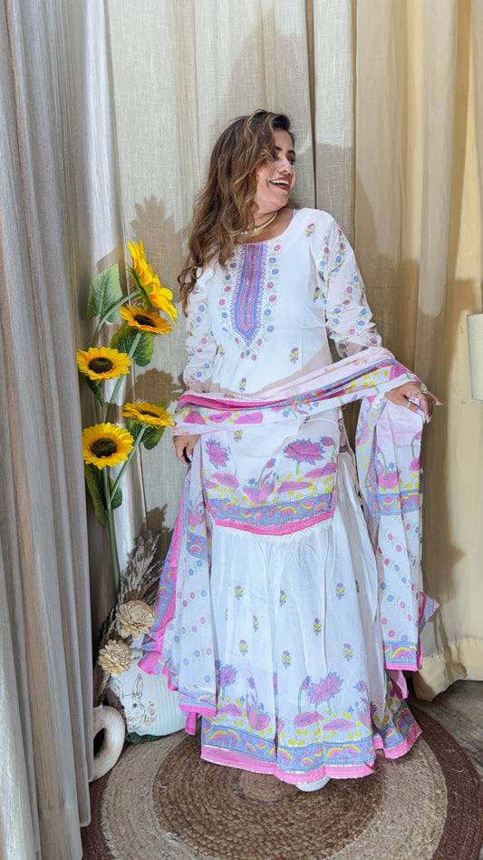 Cotton Sharara suit set