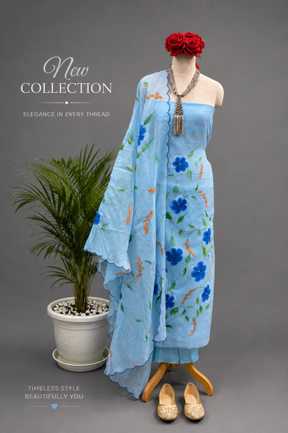 Hand-Painted Unstitched Suit Set