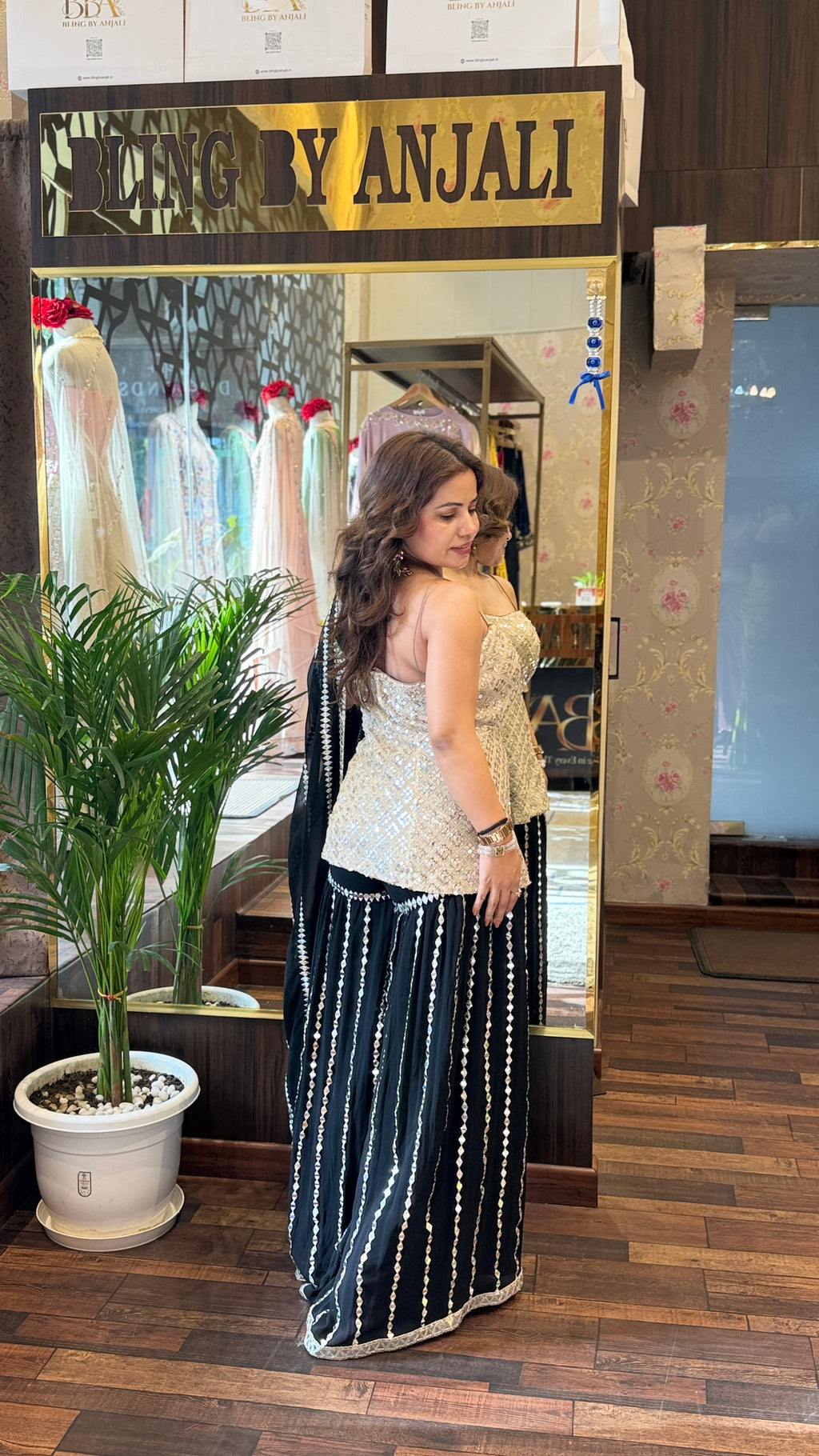 Black Mirror-Inspired Work Sharara Set