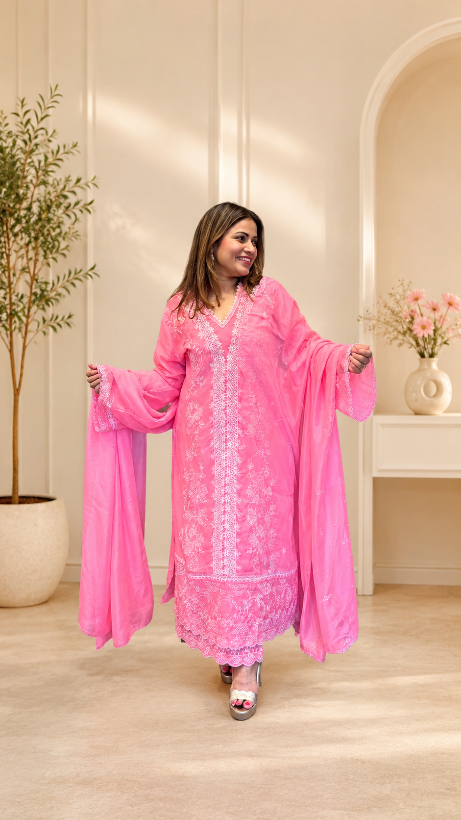Chikankari Embroidered Suit Set