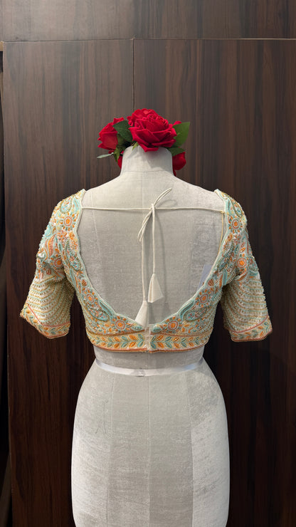 Gulnaar Pastel Embroidered Blouse