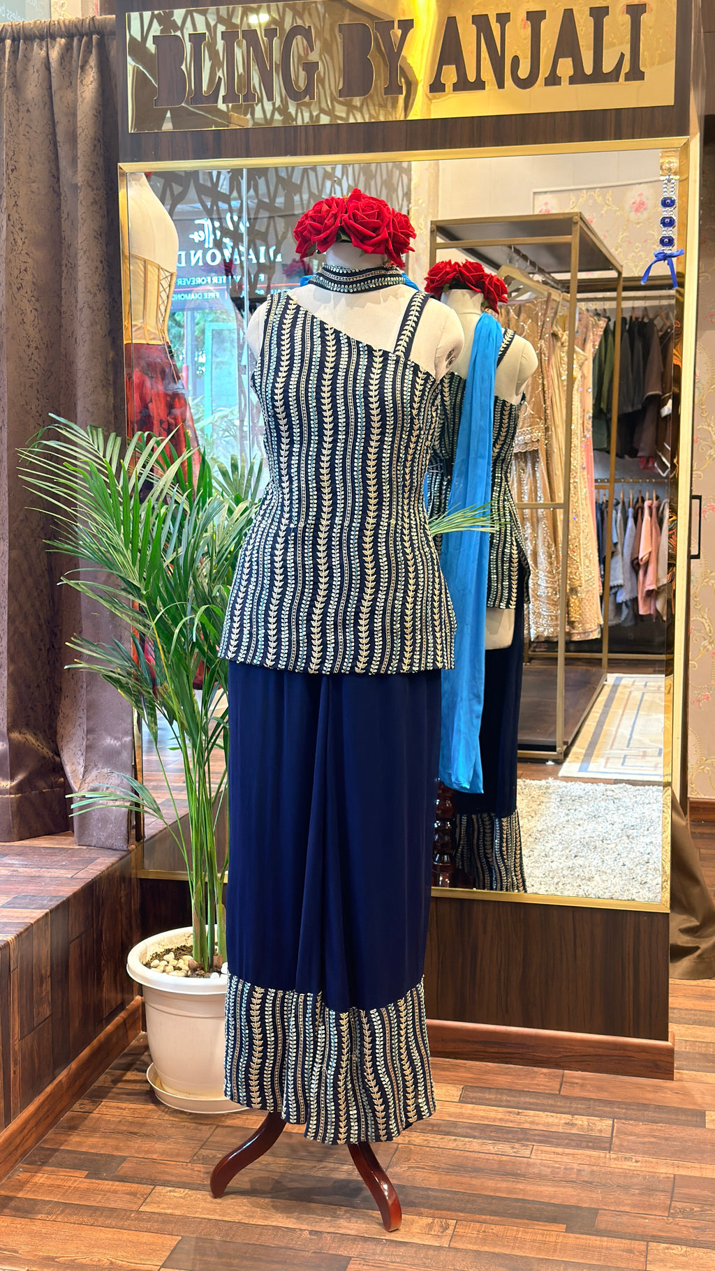 Embroidered Palazzo Set