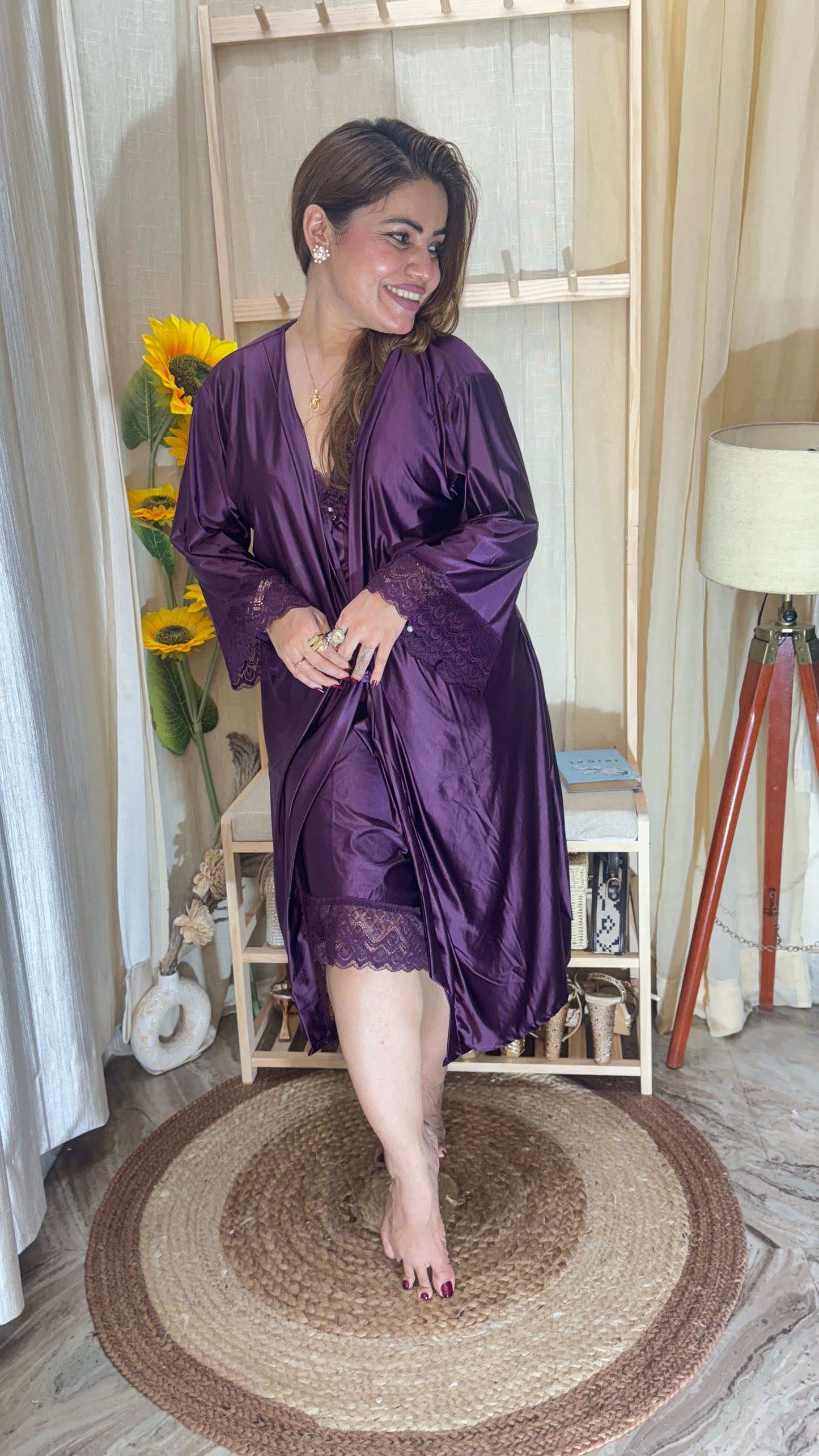 2-piece satin nighty set