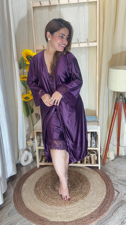 2-piece satin nighty set