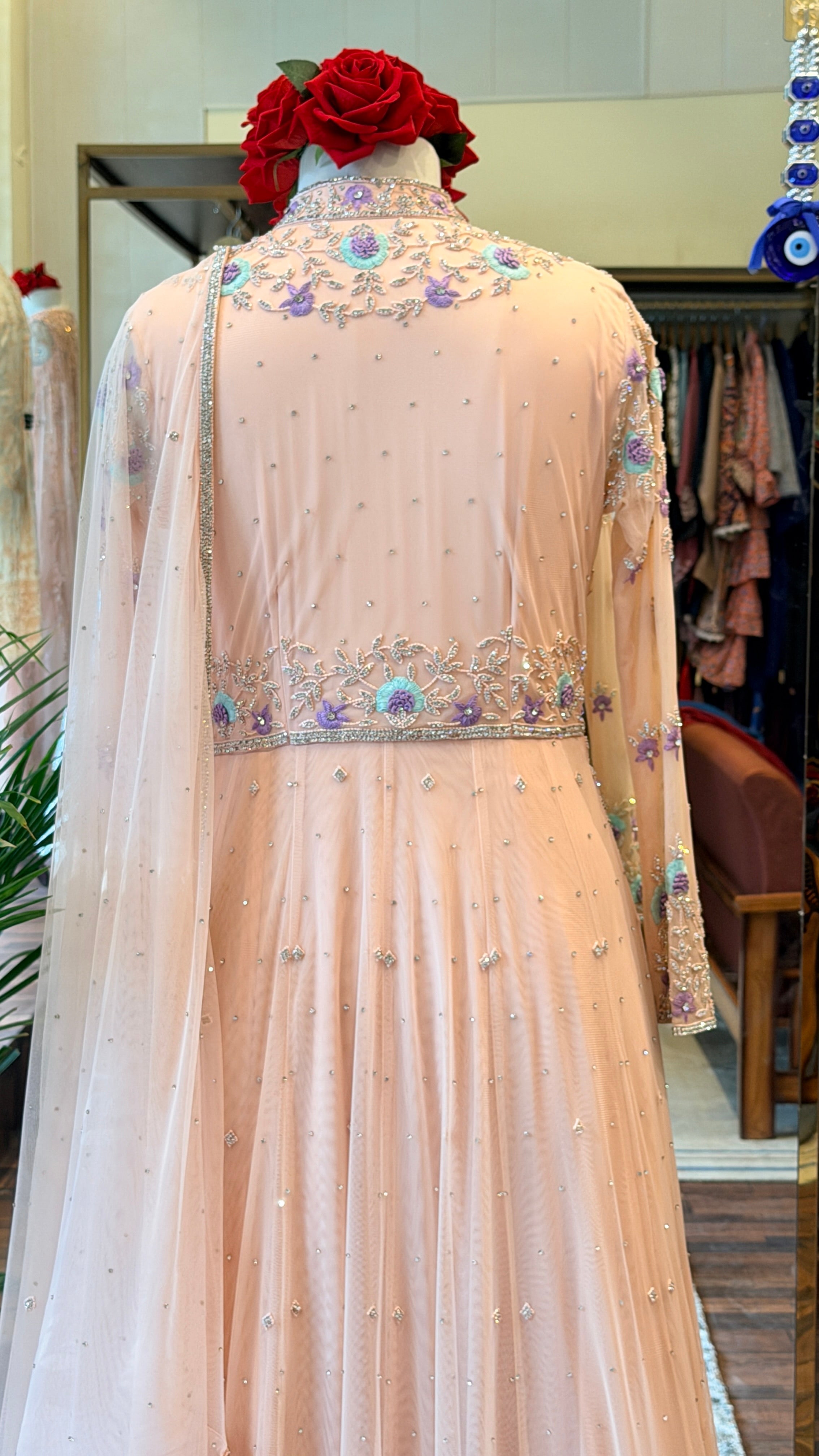 Floral Embroidered Anarkali Set
