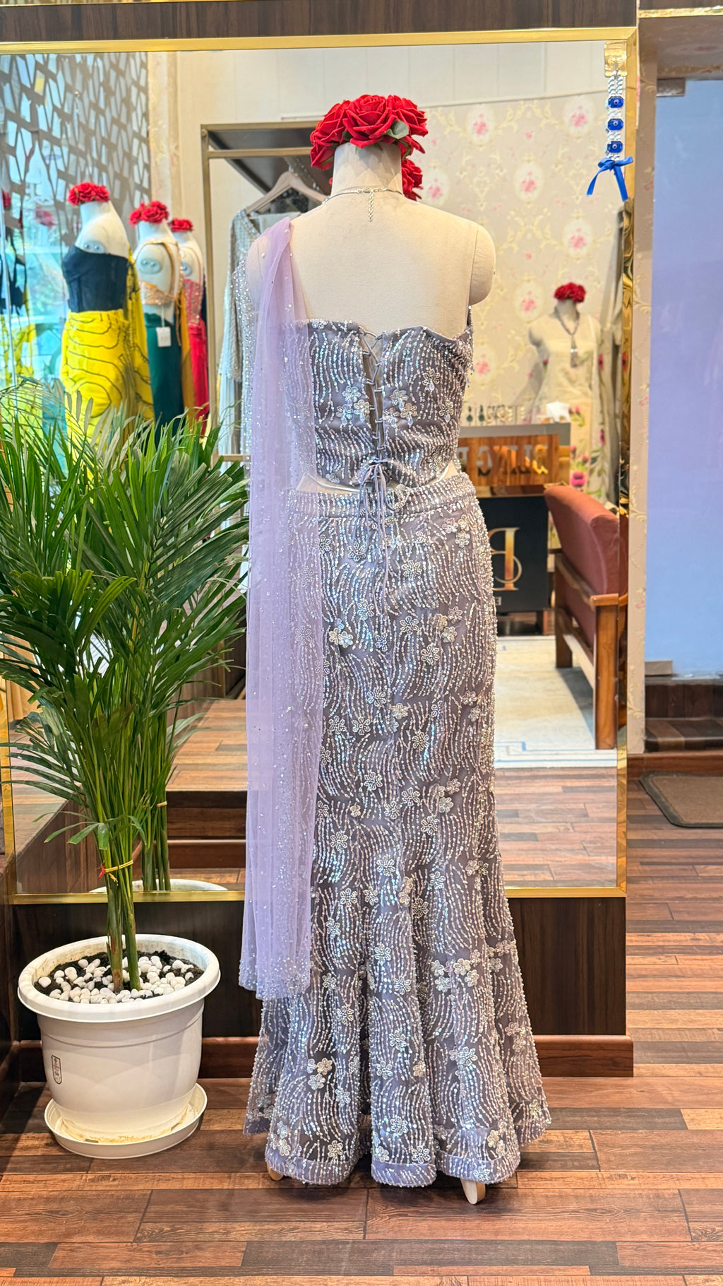 Lavender Fish-Cut Lehenga Set