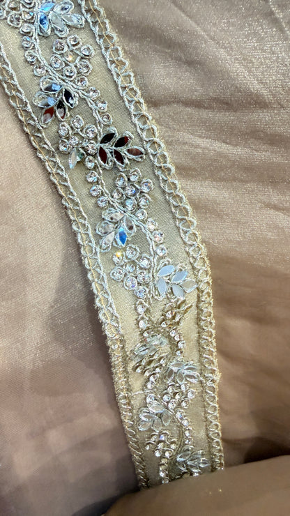 Tissue Silk Saree with Hand-Embellished Border