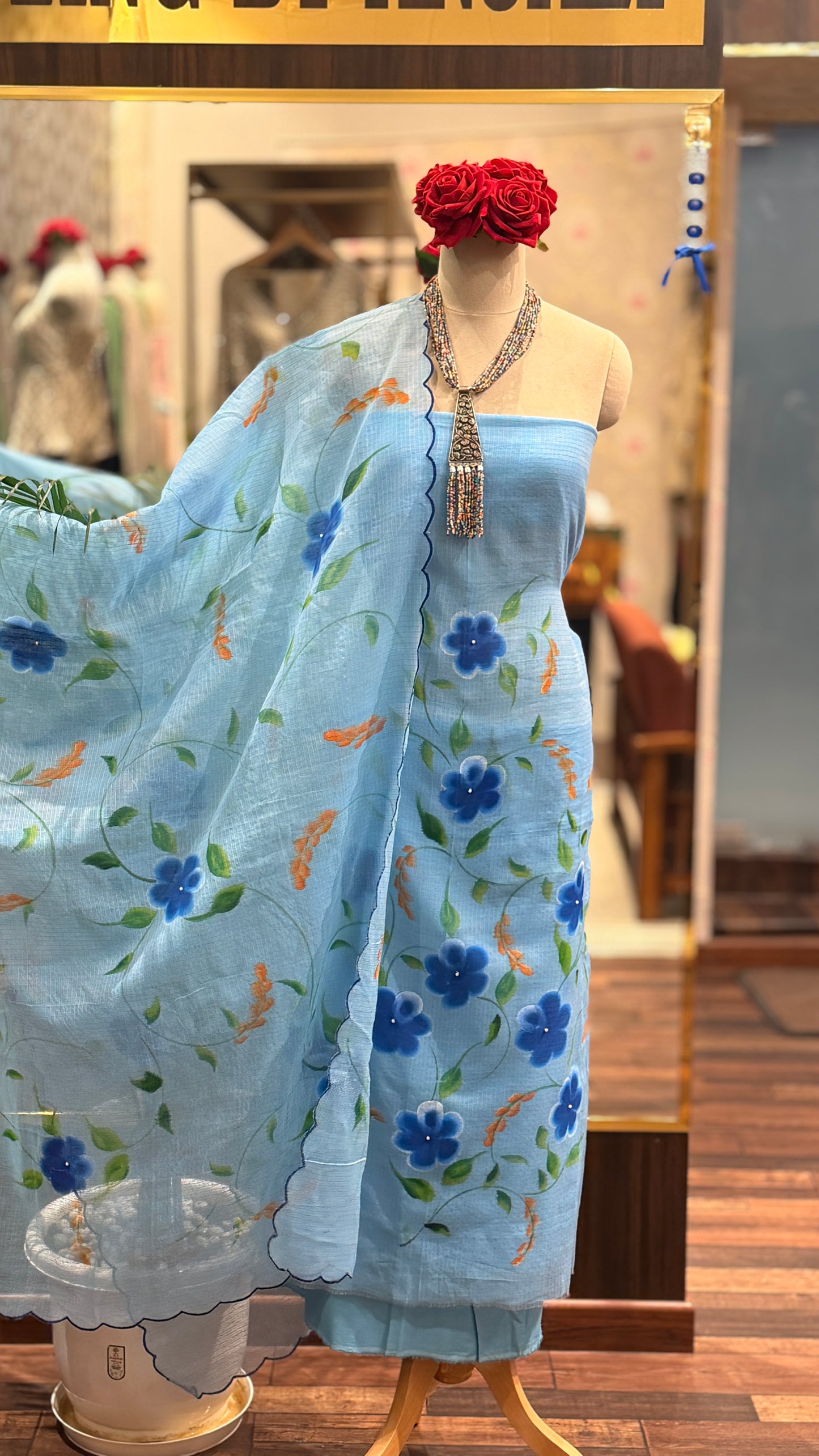 Hand-Painted Unstitched Suit Set