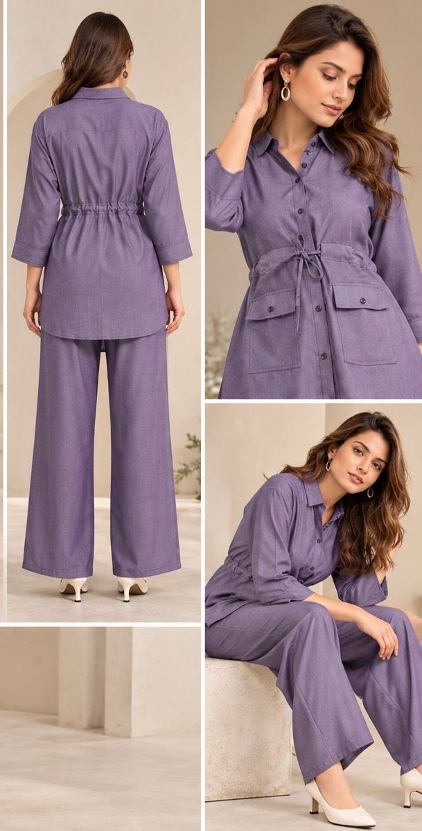Luxury Cotton Co-Ord Set – Lavender