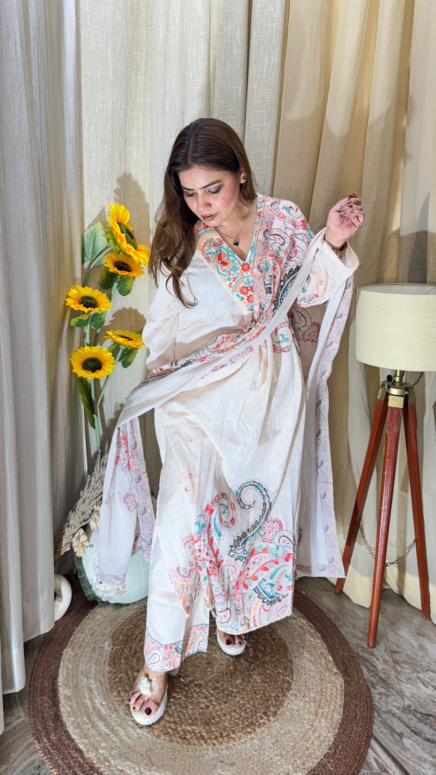 3pc pure Muslin cotton suit set
