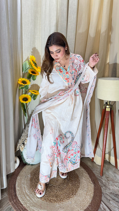 3pc pure Muslin cotton suit set