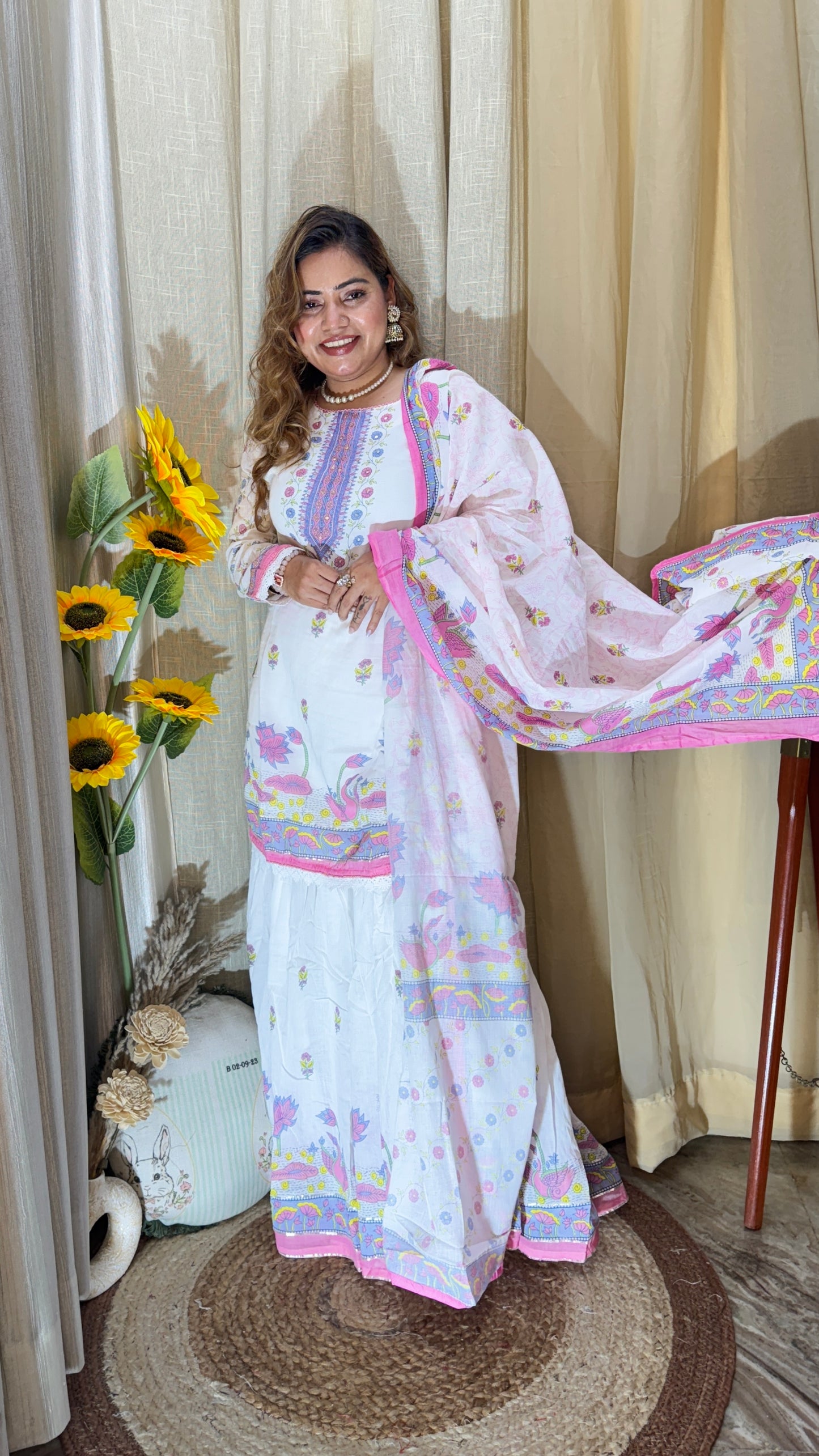 Cotton Sharara suit set