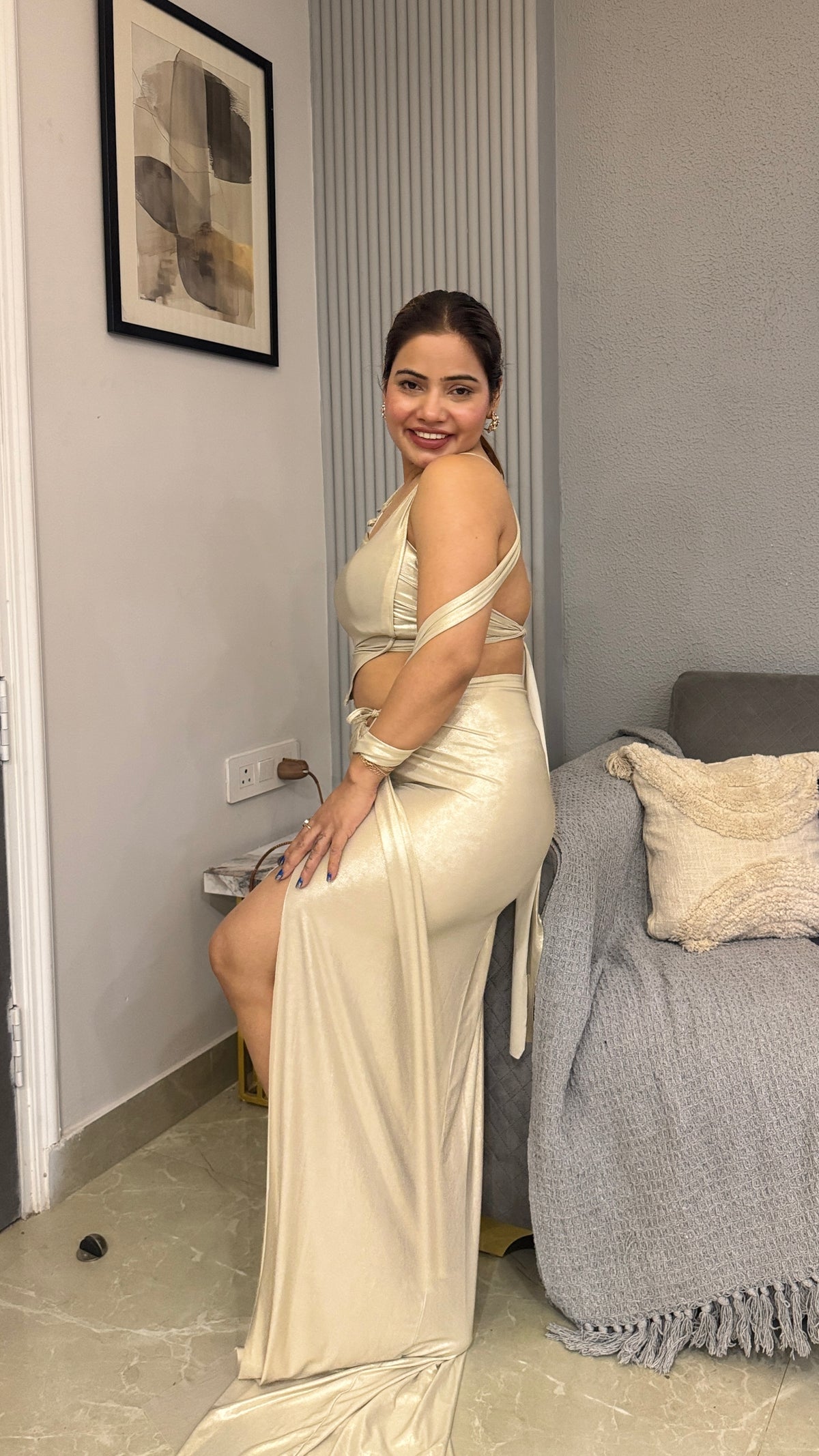 Wrap-Style Cutout Dress
