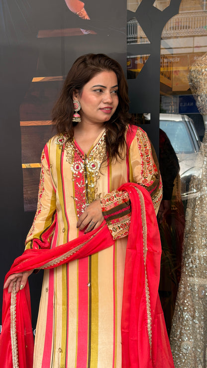 Pure Crepe Pakistani-Style Festive Suit Set