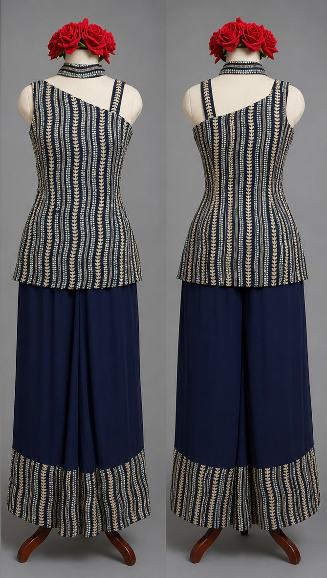 Embroidered Palazzo Set