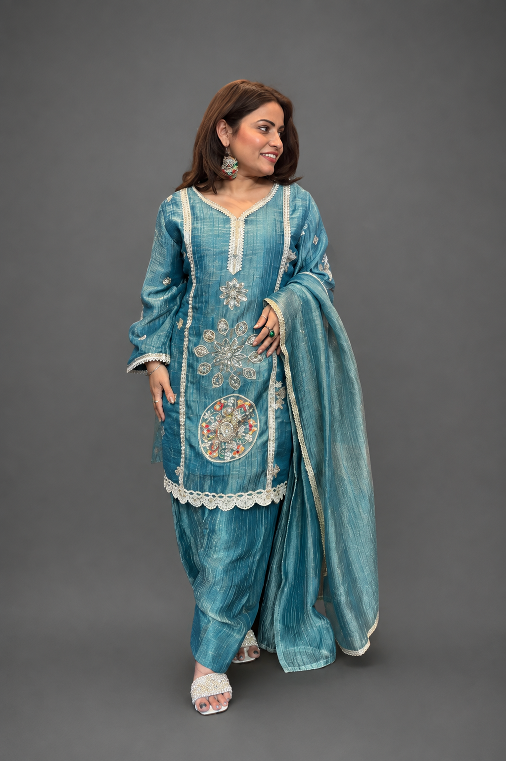 BBA Teal Blue Farsi Salwar Set