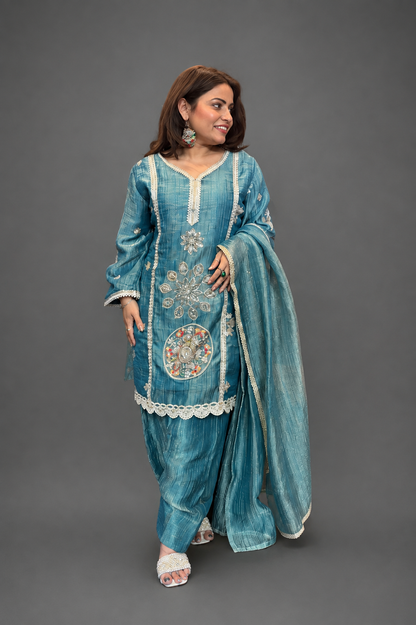 BBA Teal Blue Farsi Salwar Set