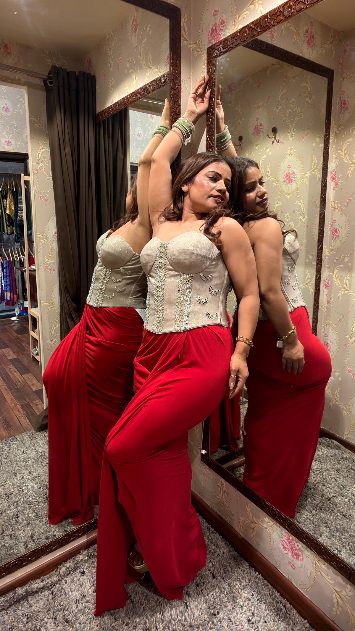 Corset & Drape Skirt Set