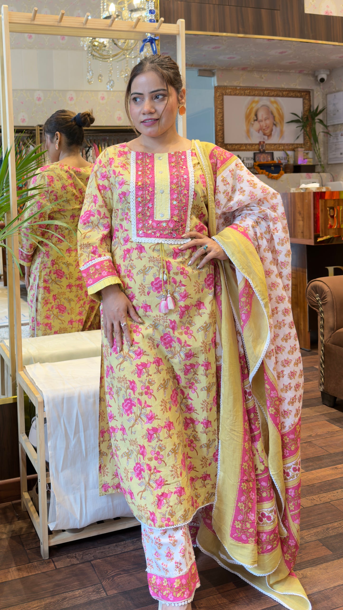 "Aura of Summer" Pure Cotton Floral 3-Piece Suit Set