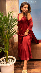 Deep Red Satin Luxury Nighty