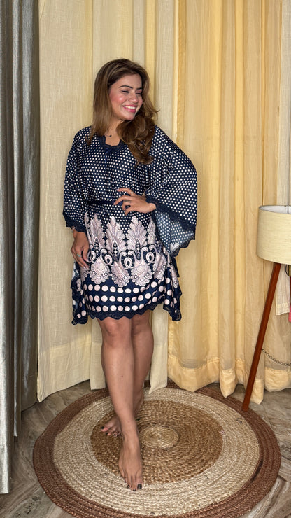 Polka dot kaftan-style nighty